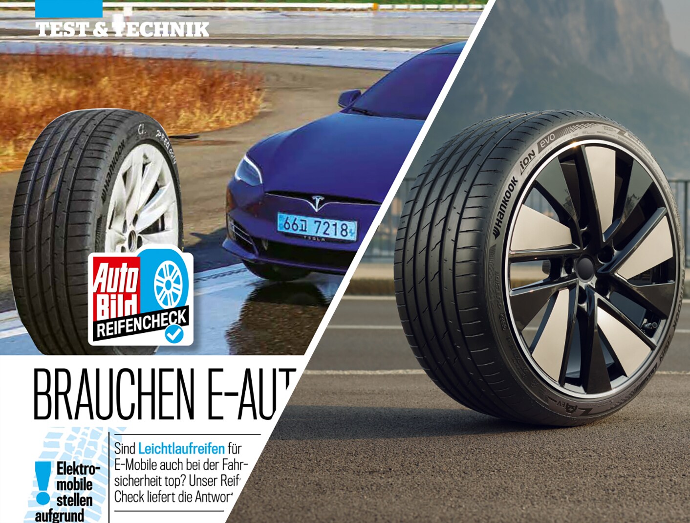 韩泰iON轮胎在《Auto Bild》新能源汽车轮胎测试中取得优胜