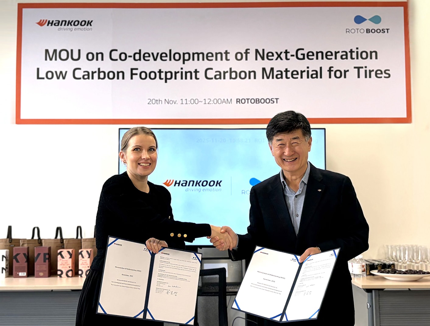 韩泰轮胎与ROTOBOOST签署合作备忘录 联合开发绿松石氢基炭黑